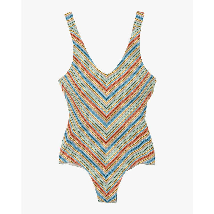 RVCA SIXTEENTH ST STRIPED ONE PIECE MULTI
