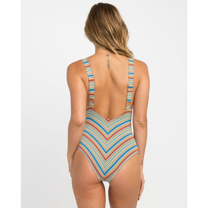 RVCA SIXTEENTH ST STRIPED ONE PIECE MULTI