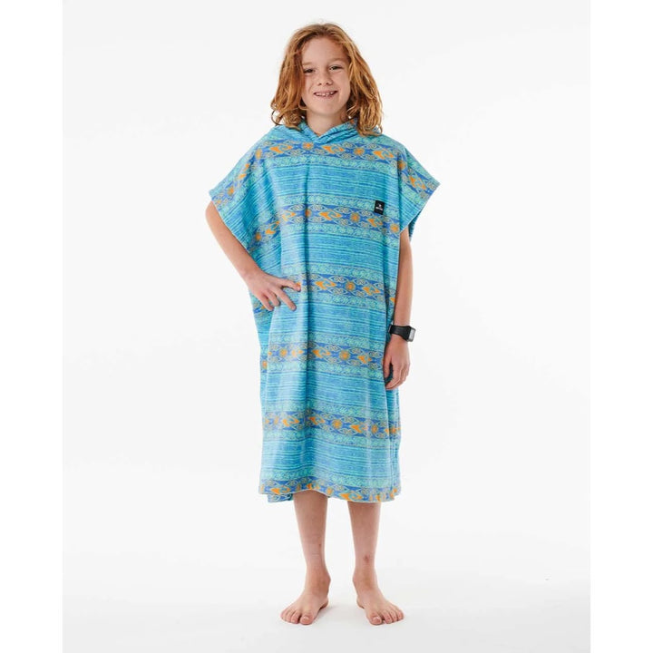 RIP CURL KIDS MIXED HOODED TOWEL LIGHT AQUA