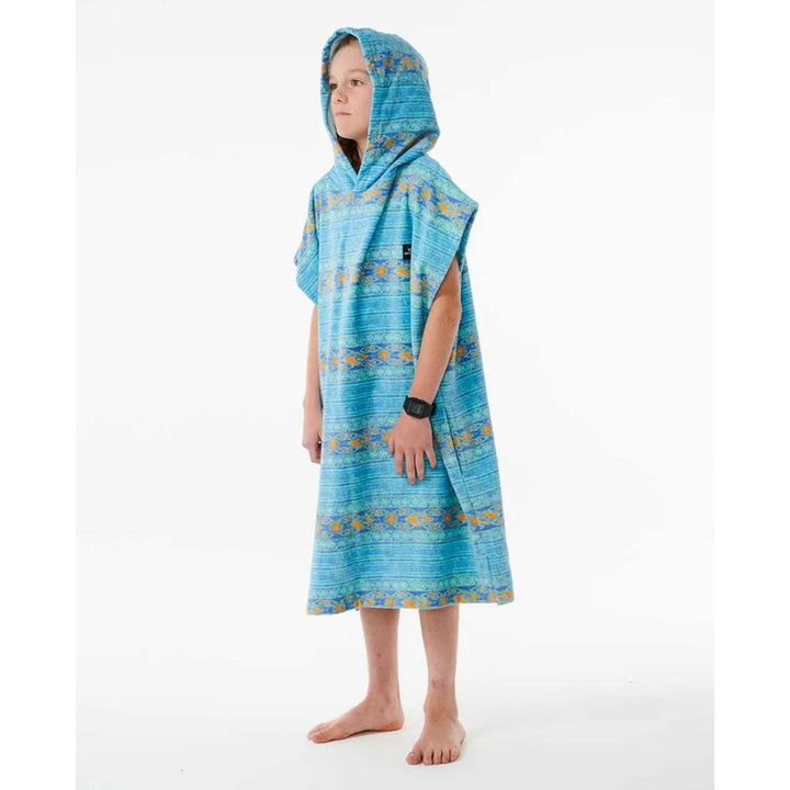 RIP CURL KIDS MIXED HOODED TOWEL LIGHT AQUA