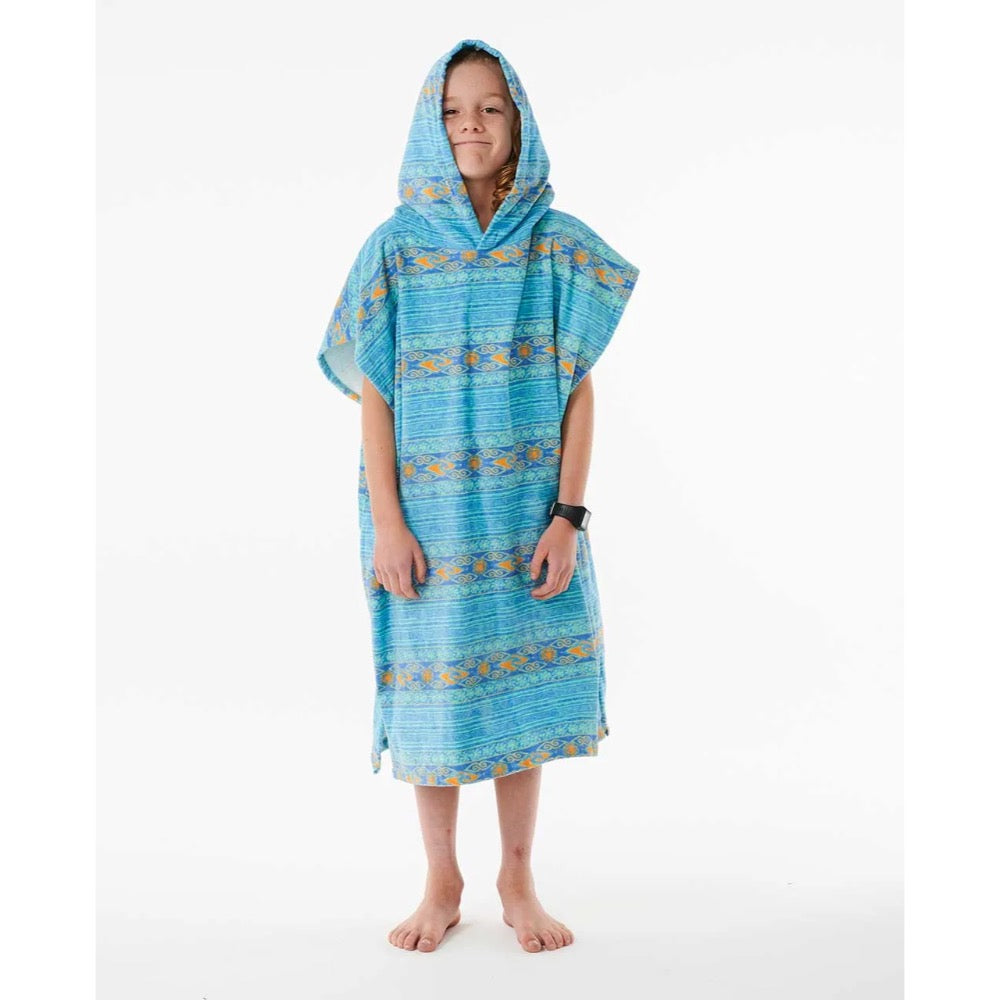 RIP CURL KIDS MIXED HOODED TOWEL LIGHT AQUA