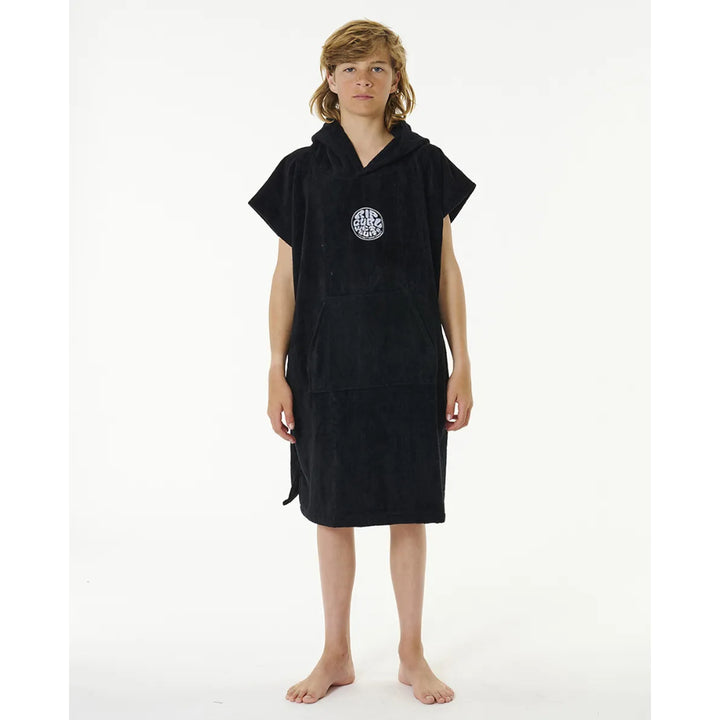 RIP CURL KIDS LOGO HOODED TOWEL AQUA