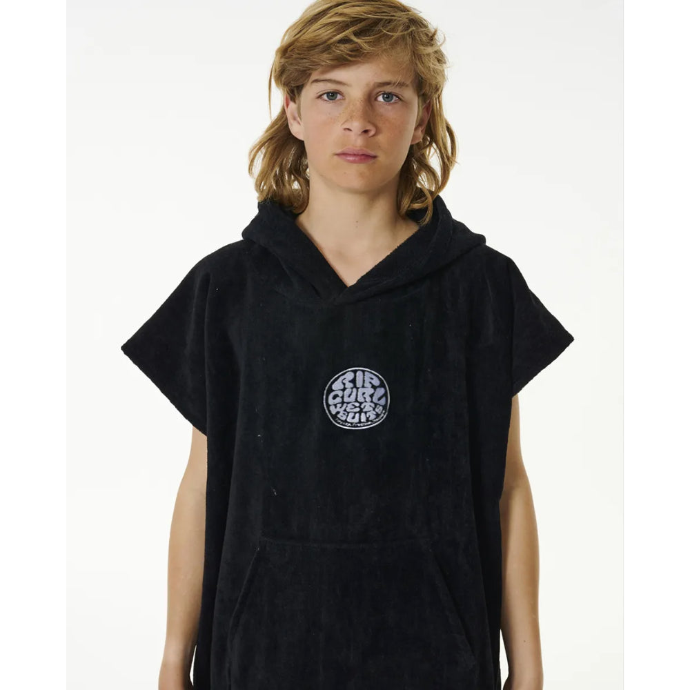 RIP CURL KIDS LOGO HOODED TOWEL AQUA