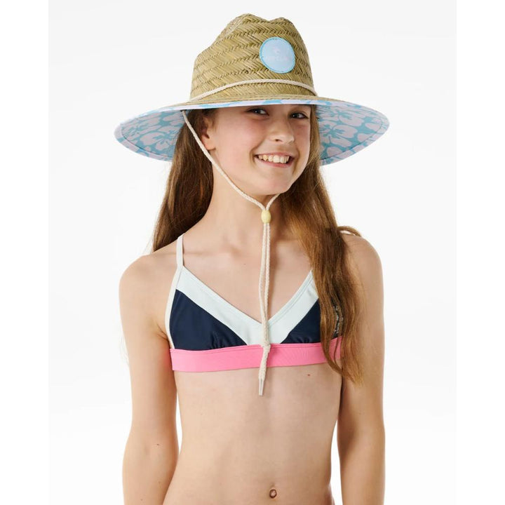 RIP CURL GIRLS MIXED STRAW HAT SKY BLUE