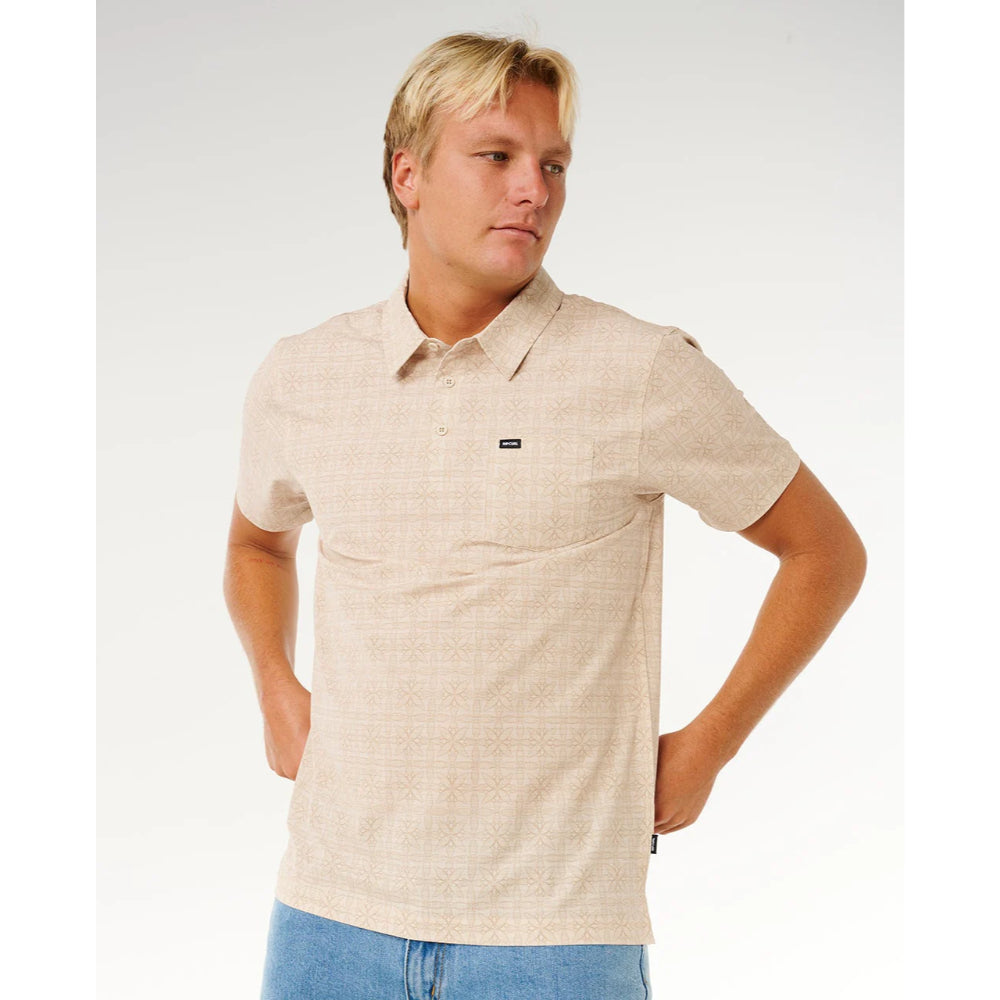 RIP CURL SESSIONS AEROTECH POLO STONE
