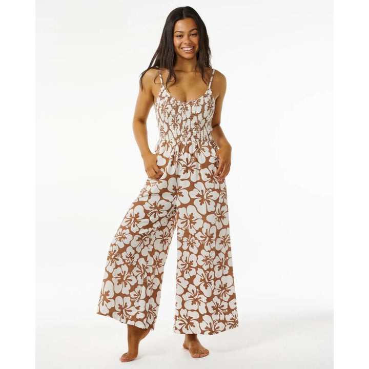 RIP CURL HIBISCUS HEAT JUMPSUIT BROWN