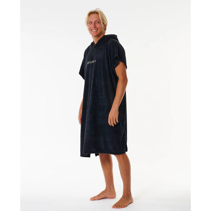 RIP CURL BRAND HOODED TOWEL BLACK