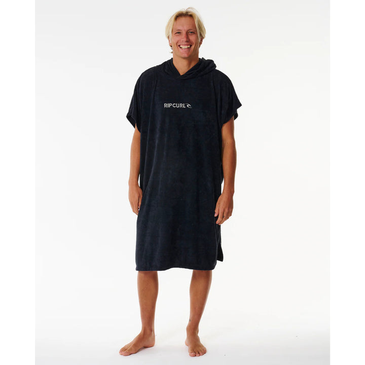 RIP CURL BRAND HOODED TOWEL BLACK