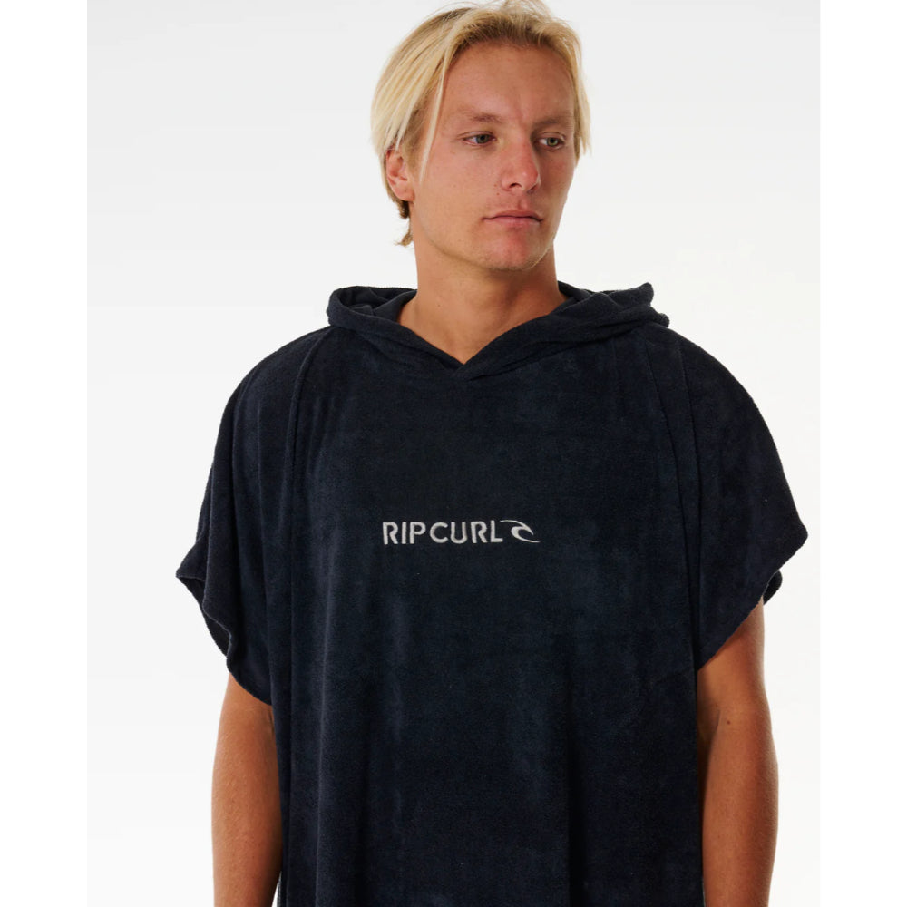 RIP CURL BRAND HOODED TOWEL BLACK