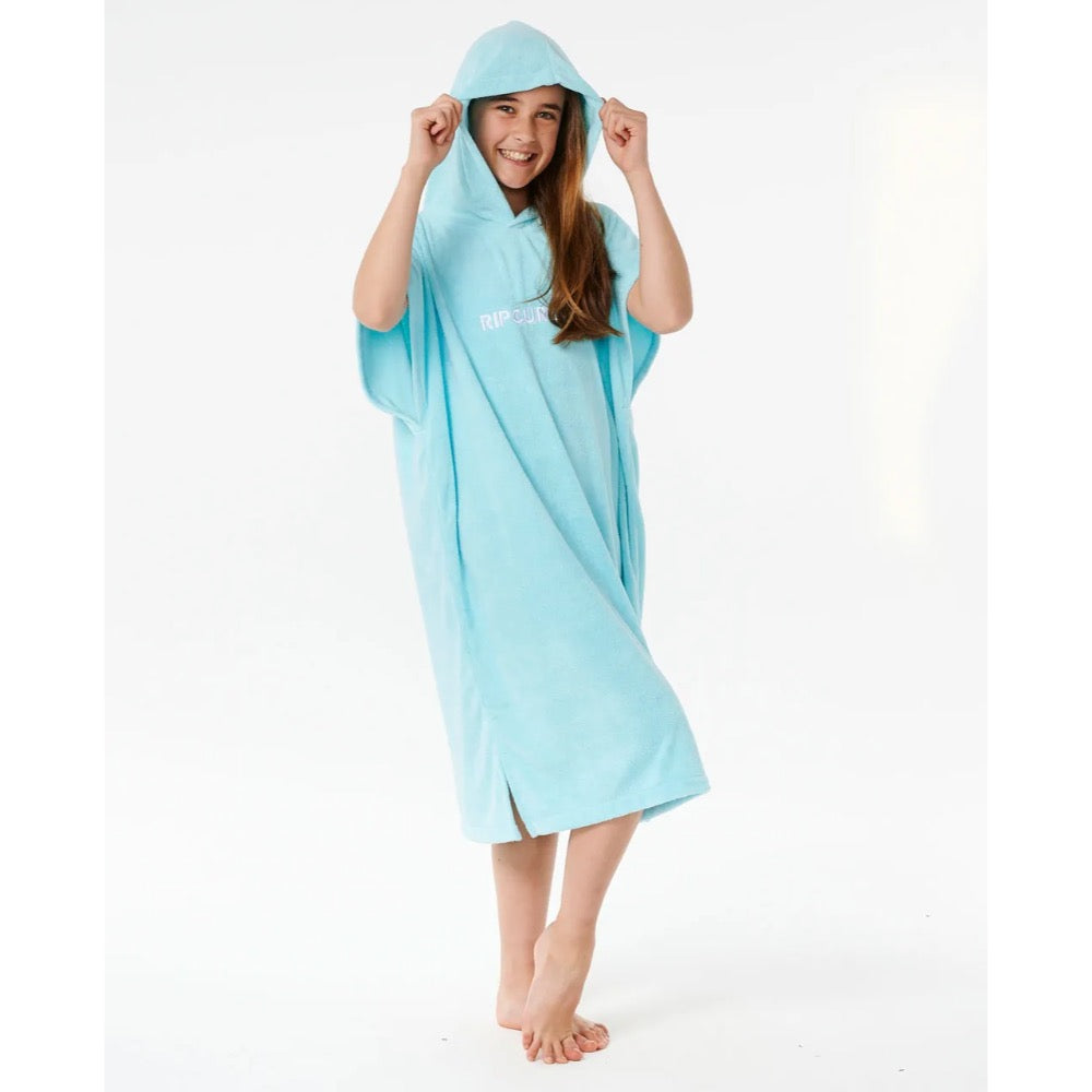 RIP CURL GIRLS CLASSIC SURF HOODED TOWEL SKY BLUE