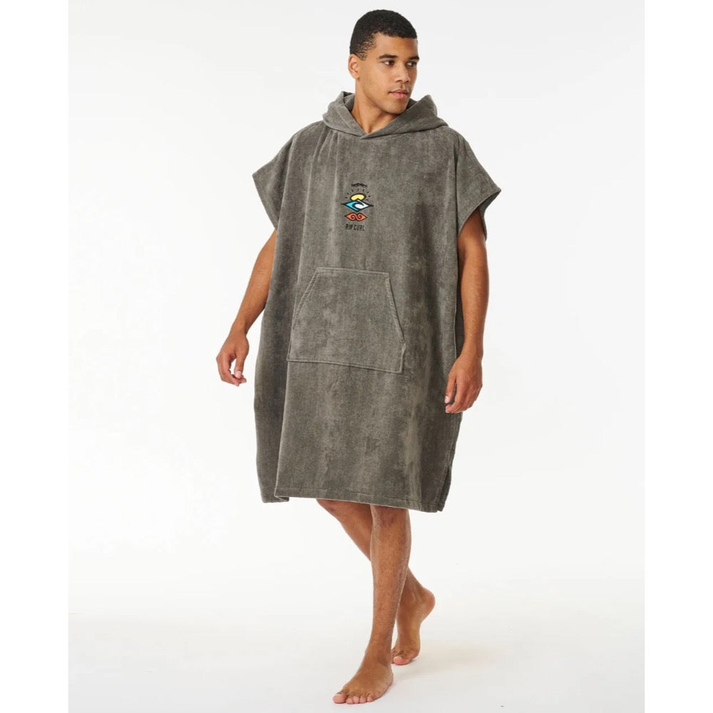 RIP CURL LOGO HOODED TOWEL GREY