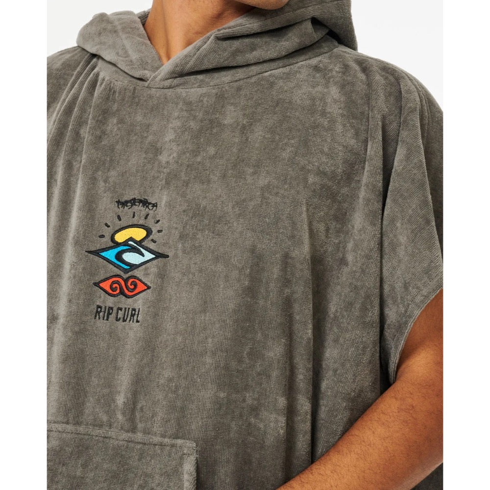 RIP CURL LOGO HOODED TOWEL GREY