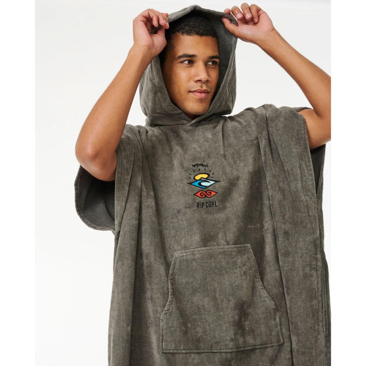 RIP CURL LOGO HOODED TOWEL GREY