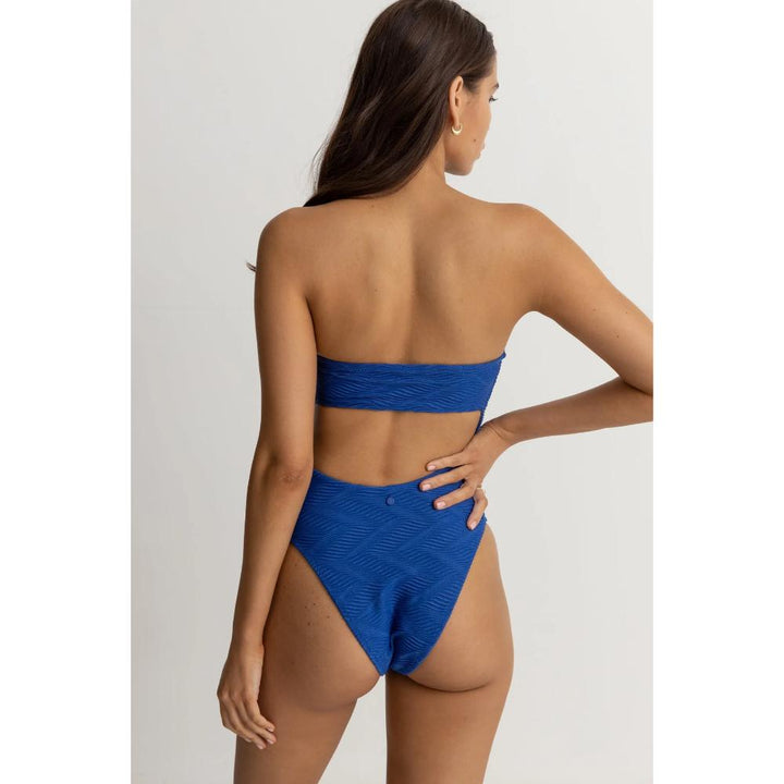 RHYTHM CASTAWAY STRAPLESS ONE PIECE BLUE