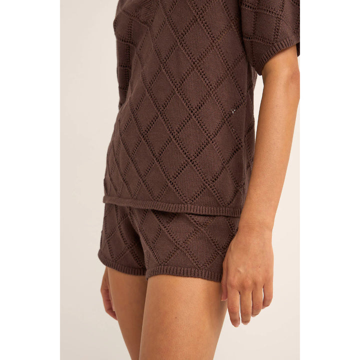 RHYTHM SUNNY KNIT BEACH SHORT CHOCOLATE