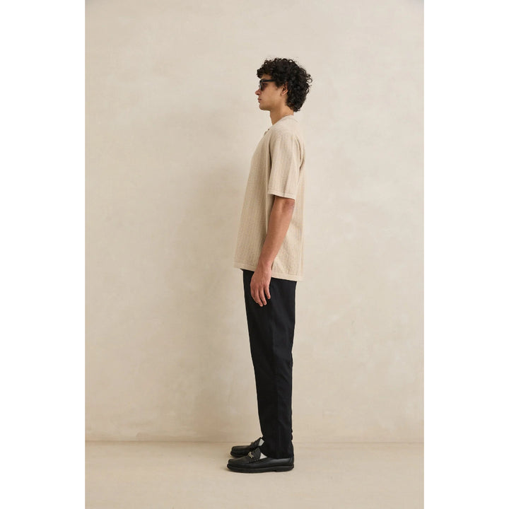 RHYTHM TEXTURED KNIT SS SHIRT STONE