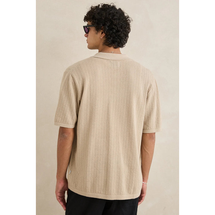 RHYTHM TEXTURED KNIT SS SHIRT STONE