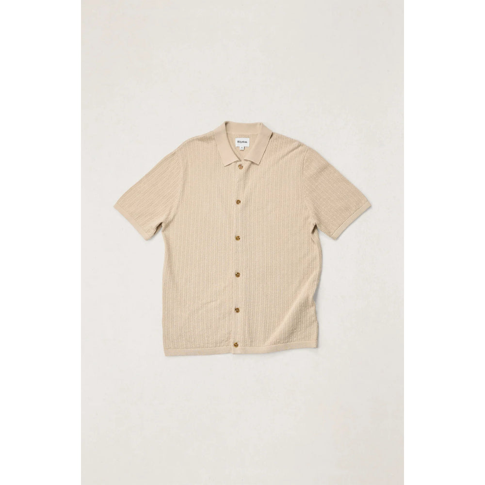 RHYTHM TEXTURED KNIT SS SHIRT STONE