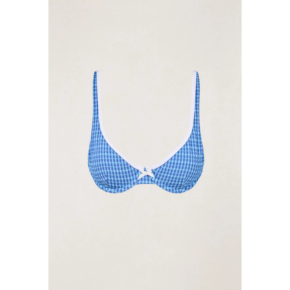 RHYTHM LOLA CHECK UNDERWIRE TOP BLUE