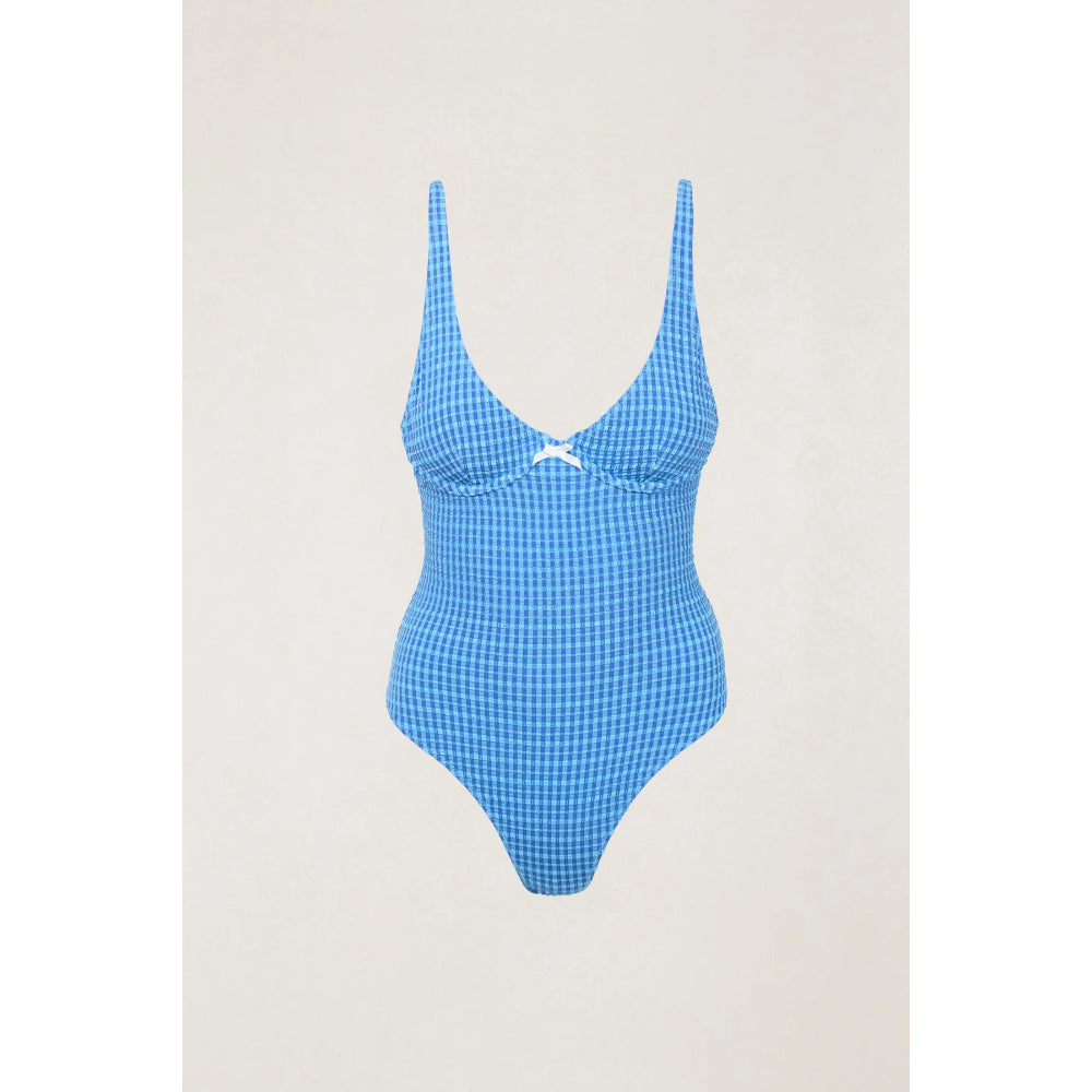RHYTHM LOLA CHECK UNDERWIRE ONE PIECE BLUE