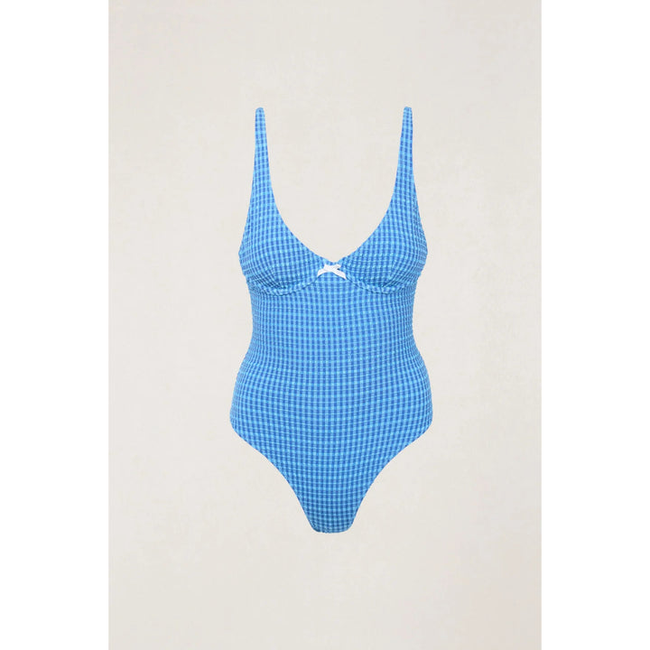 RHYTHM LOLA CHECK UNDERWIRE ONE PIECE BLUE