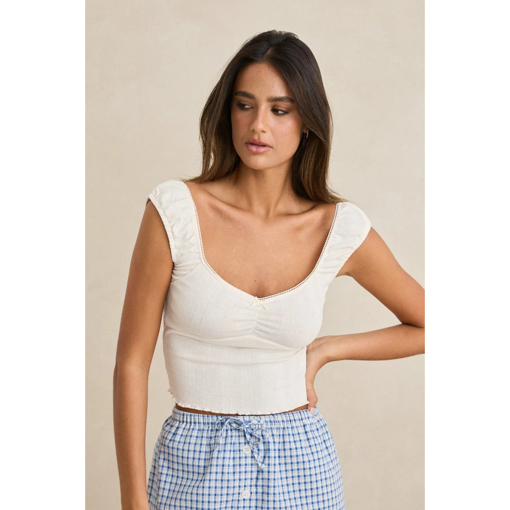 RHYTHM GRACIE SWEETHEART TOP WHITE