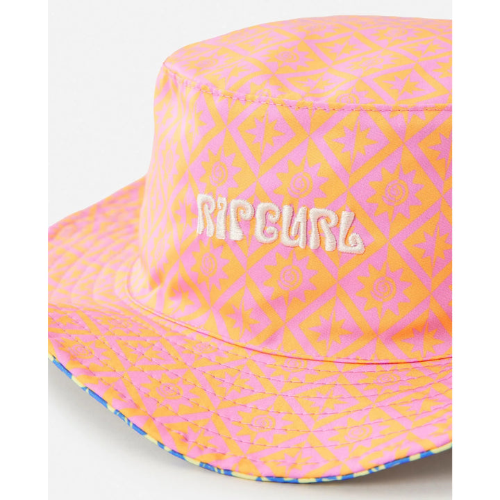 RIP CURL GIRLS MIXED REVERSIBLE UPF50 BUCKET HAT MANGO