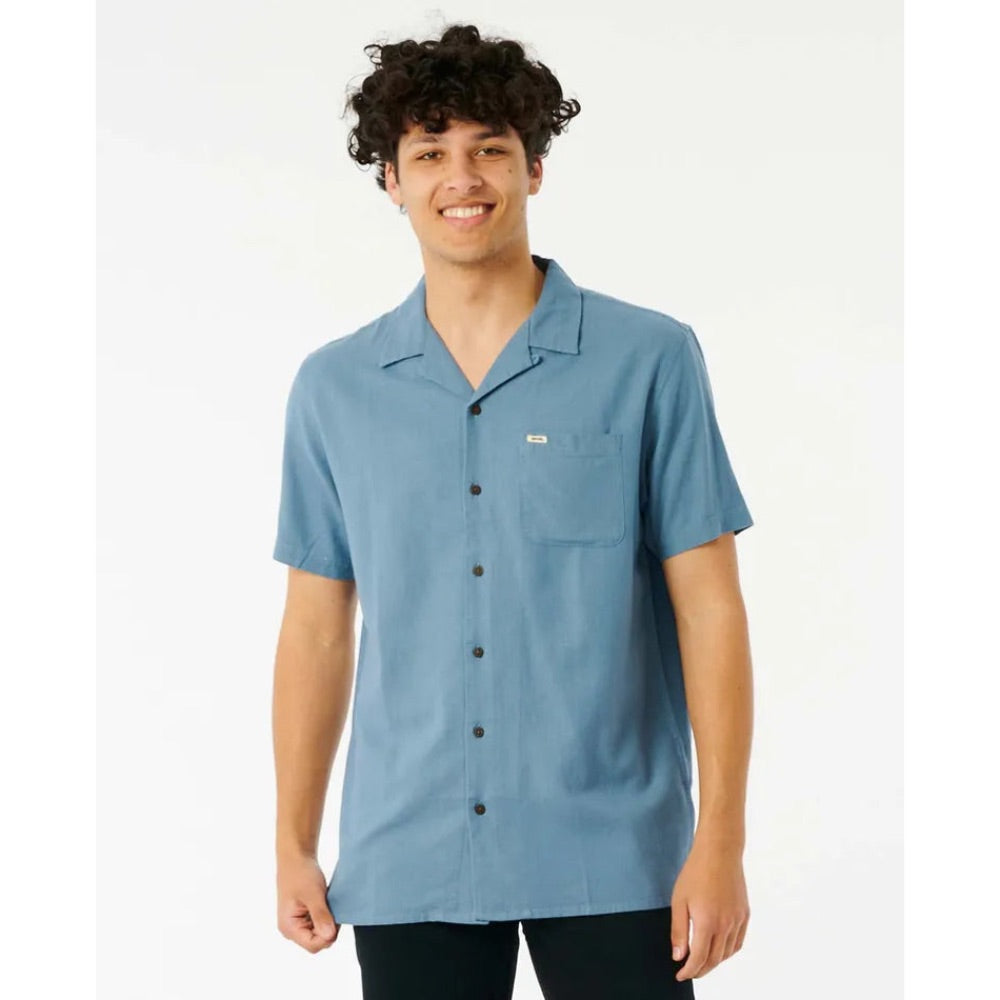 RIP CURL SURF REVIVAL S/S WOVEN DUSTY BLUE