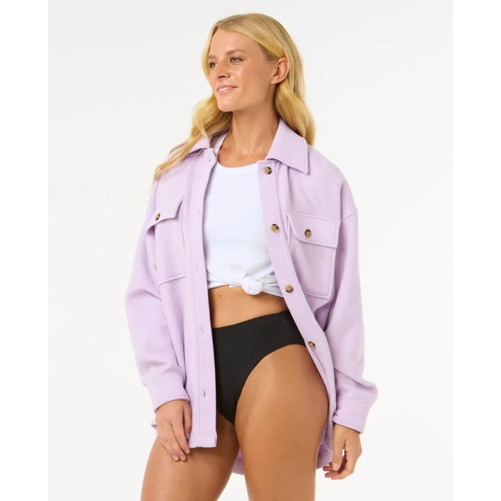 RIP CURL HIGH TIDE FLEECE SHACKET LILAC