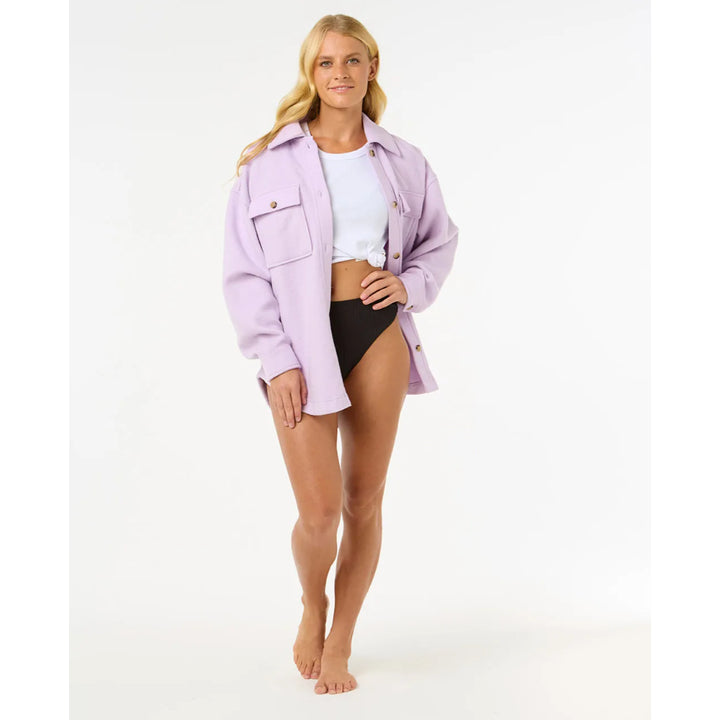 RIP CURL HIGH TIDE FLEECE SHACKET LILAC