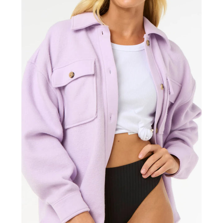RIP CURL HIGH TIDE FLEECE SHACKET LILAC