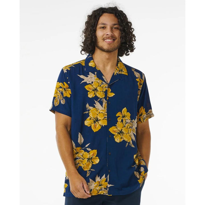 RIP CURL ALOHA HOTEL S/S SHIRT WASHED NAVY