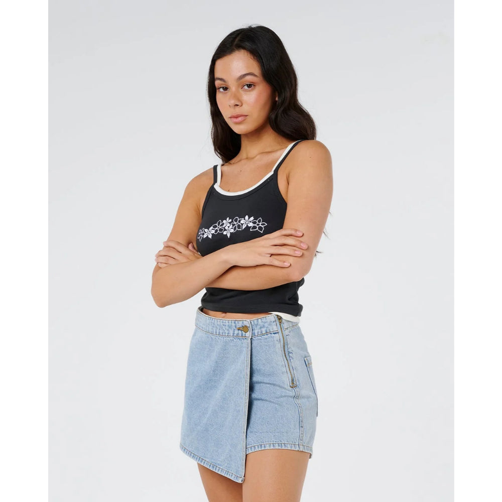 RIP CURL ELLIE DENIM SKORT VINTAGE BLUE