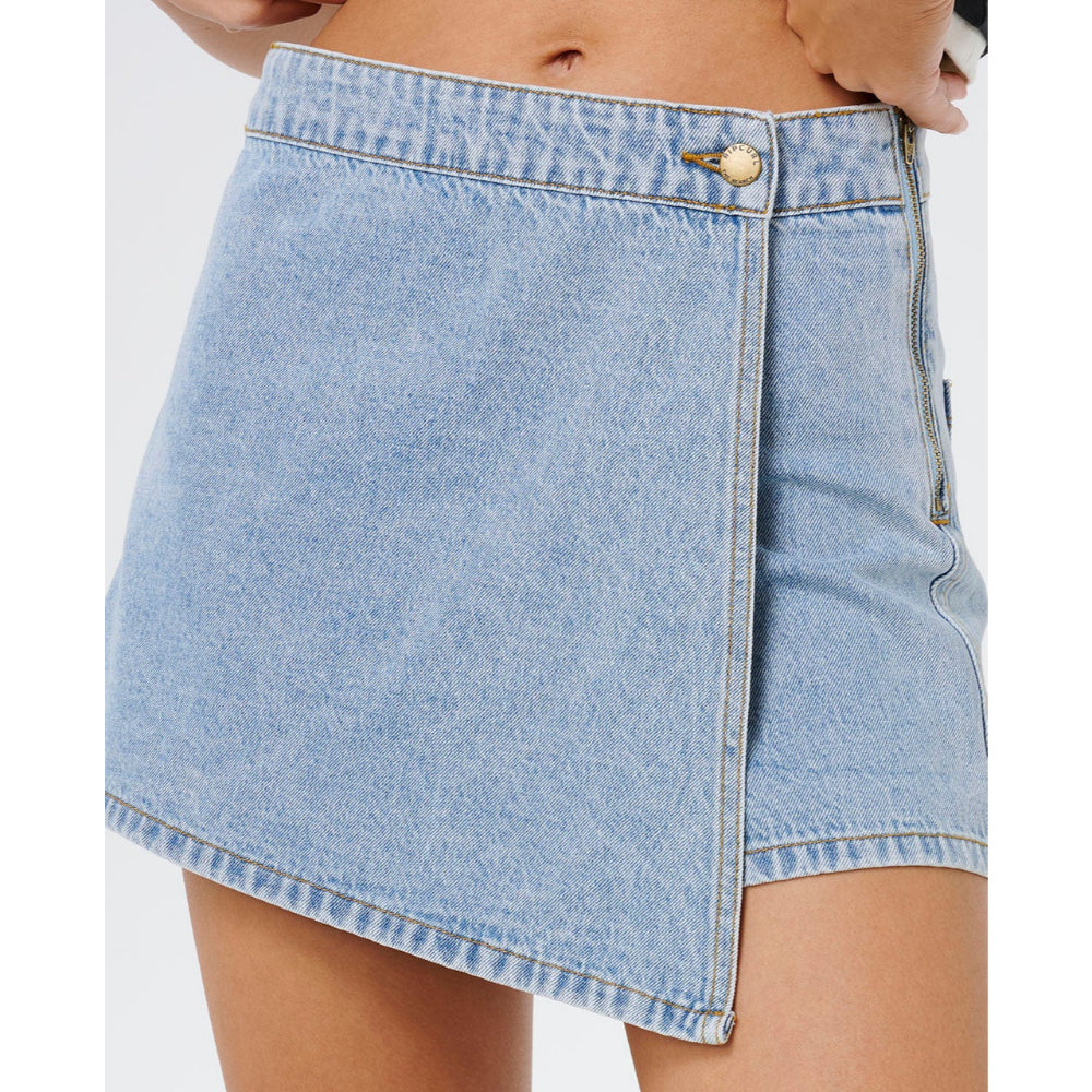 RIP CURL ELLIE DENIM SKORT VINTAGE BLUE
