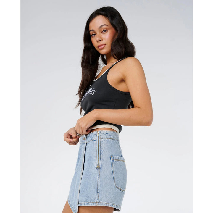 RIP CURL ELLIE DENIM SKORT VINTAGE BLUE