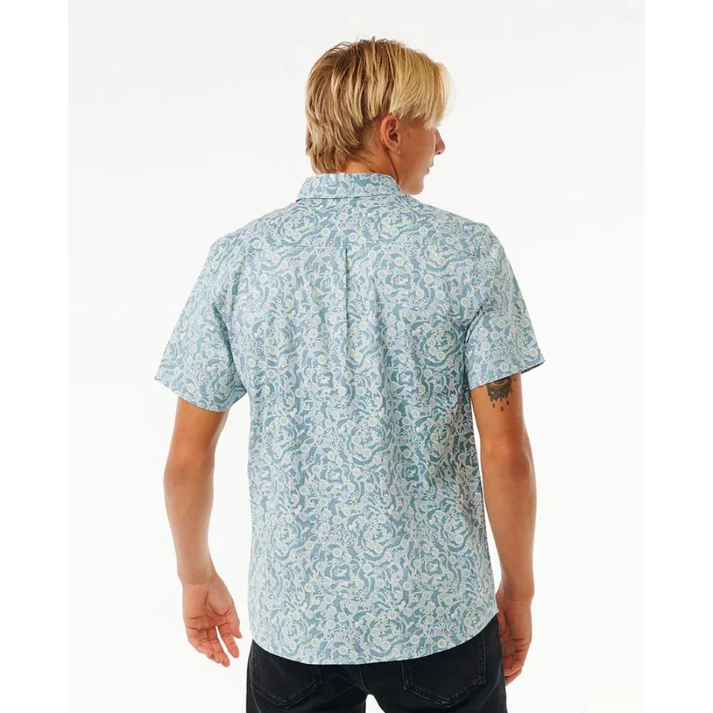 RIP CURL FLORAL REEF S/S SHIRT BLUESTONE