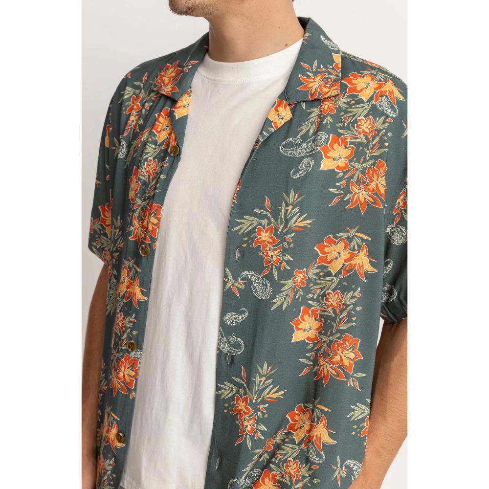 RHYTHM TROPICAL PAISLEY CUBAN S/S SHIRT PINE