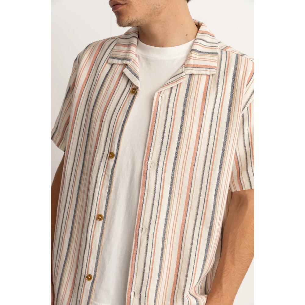 RHYTHM VACATION STRIPE S/S SHIRT NATURAL