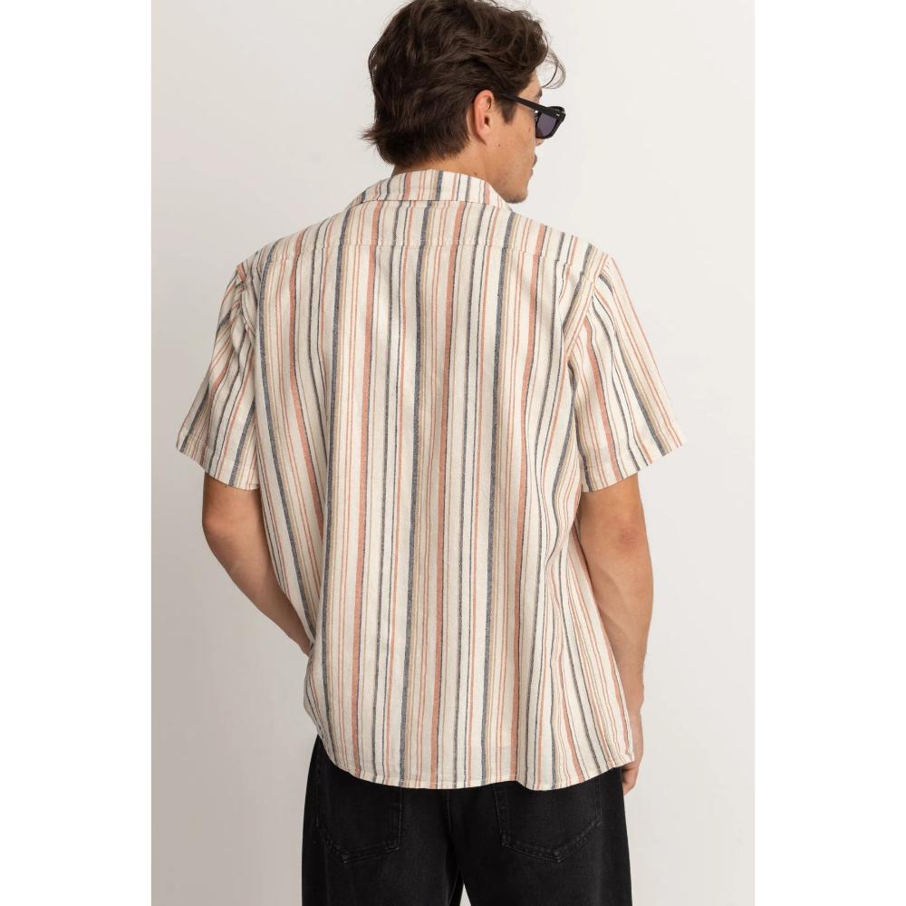 RHYTHM VACATION STRIPE S/S SHIRT NATURAL