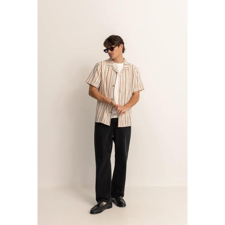 RHYTHM VACATION STRIPE S/S SHIRT NATURAL