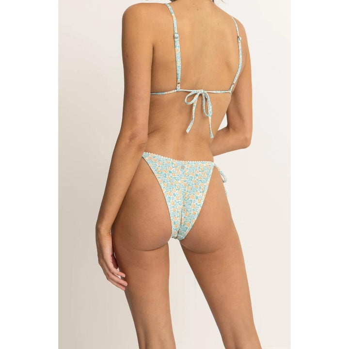 RHYTHM SUNBURST FLORAL TIE SIDE HI CUT BOTTOM BLUE