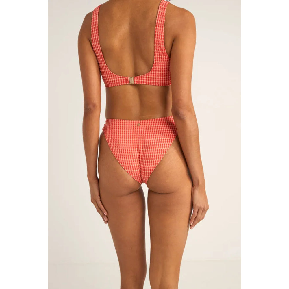 RHYTHM LOLA CHECK CROP TOP RED