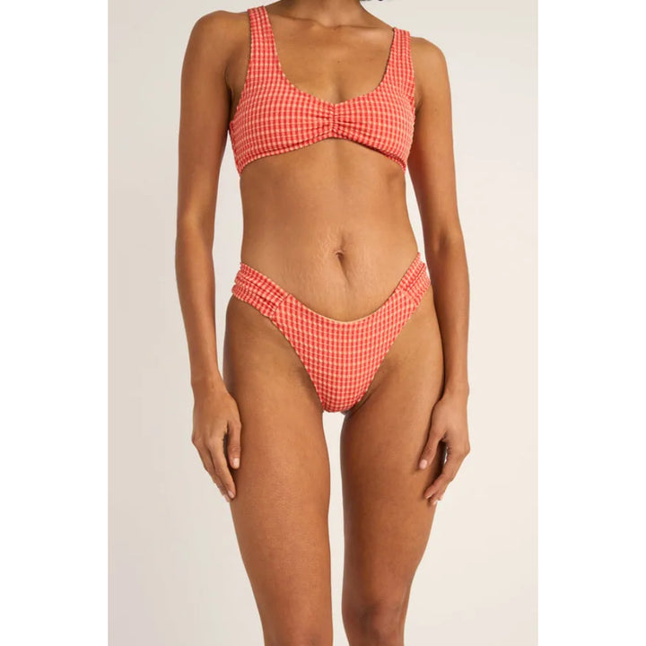 RHYTHM LOLA CHECK CROP TOP RED