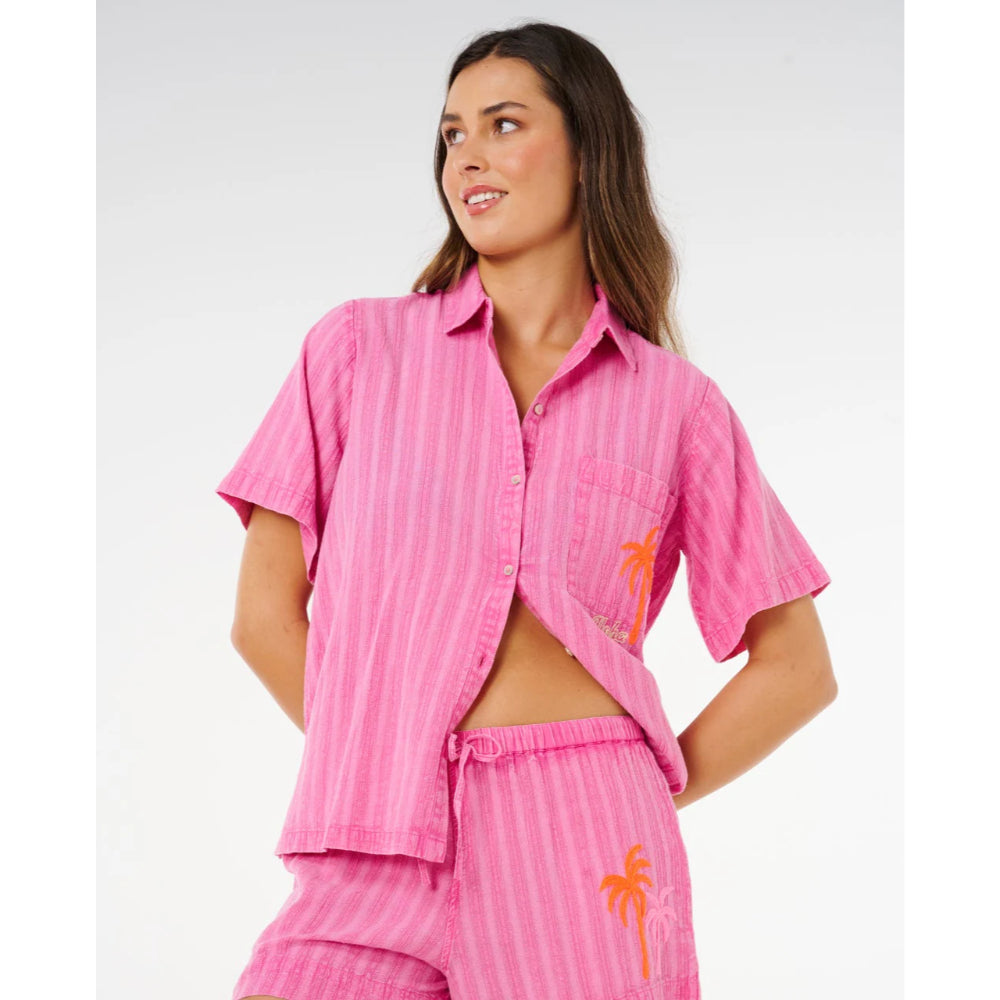 RIP CURL HOTEL MALIBU EMBROID SHORT SUPER PINK