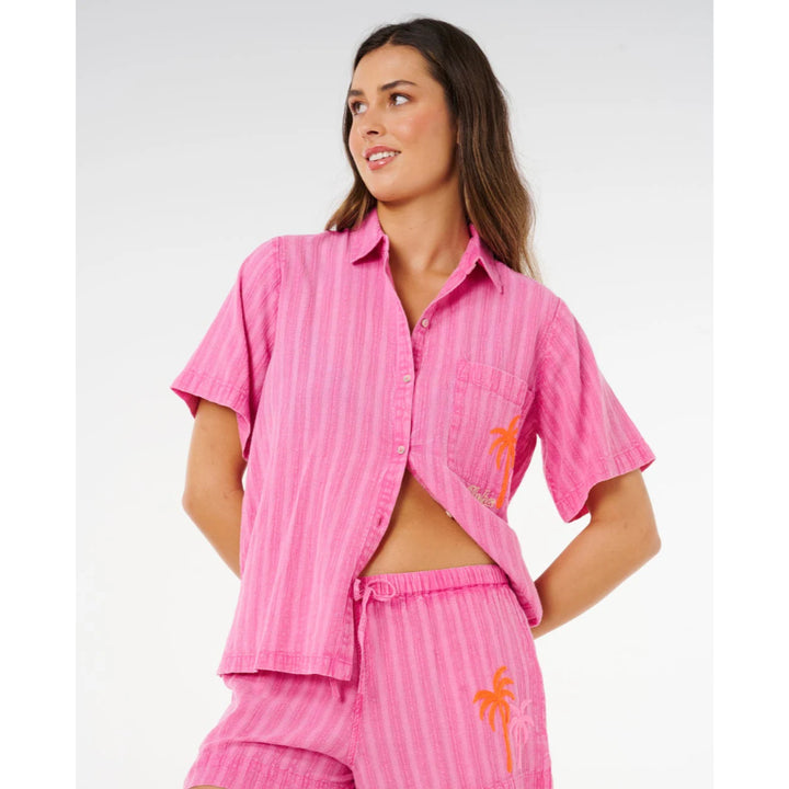 RIP CURL HOTEL MALIBU EMBROID SHORT SUPER PINK