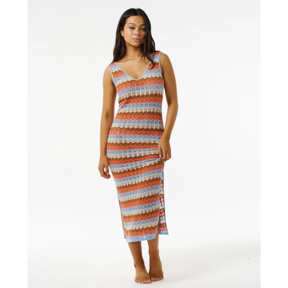 RIP CURL SANTORINI SUN CROCHET DRESS MULTICO