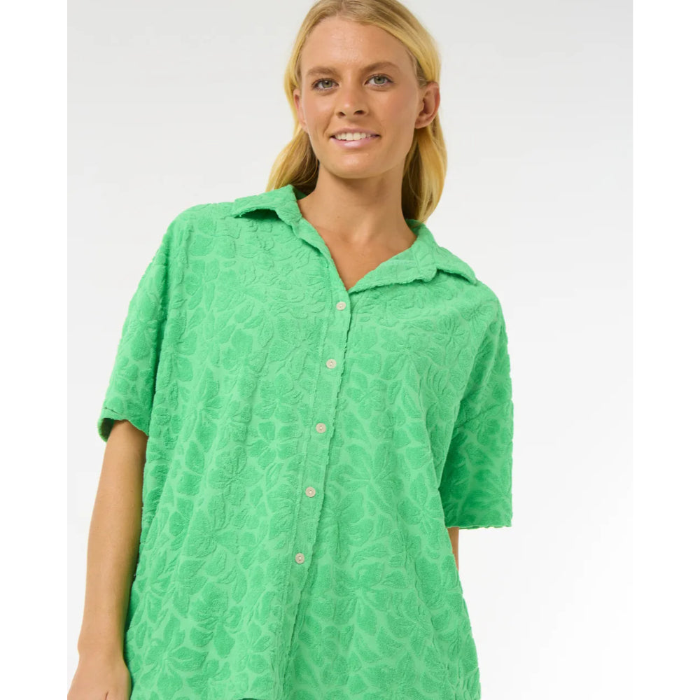 RIP CURL LAS DALIAS TERRY SHIRT LIGHT GREEN