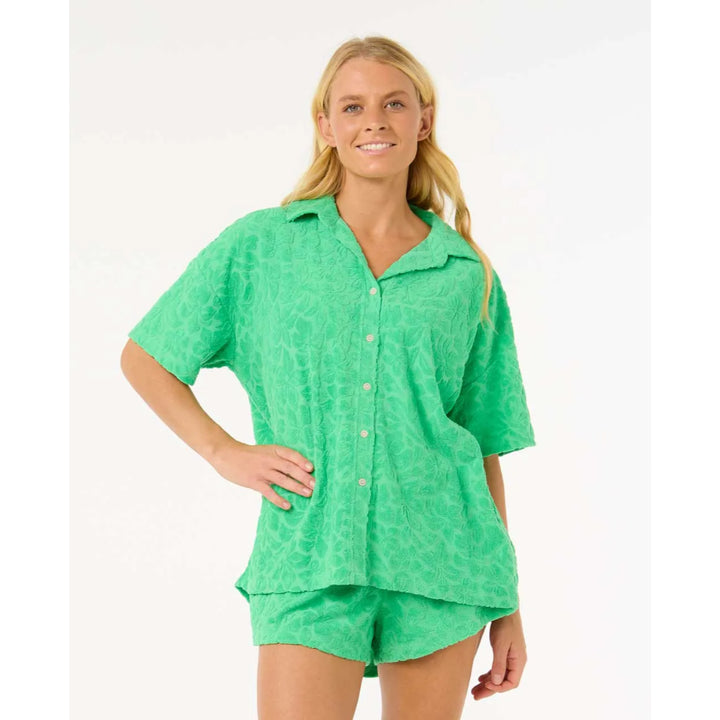 RIP CURL LAS DALIAS TERRY SHIRT LIGHT GREEN