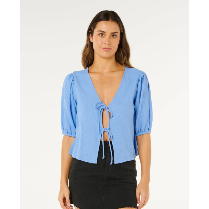 RIP CURL SURF VIBE TIE FRONT TOP CORNFLOWER BLUE