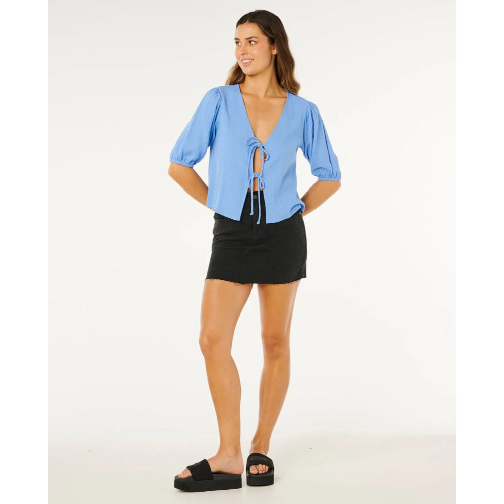 RIP CURL SURF VIBE TIE FRONT TOP CORNFLOWER BLUE